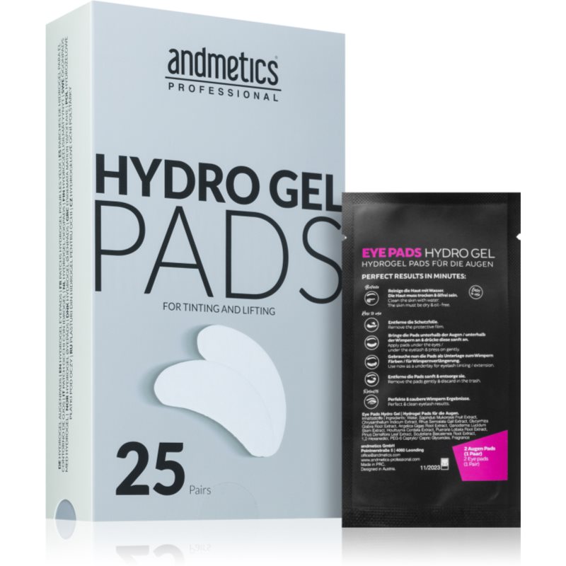 Andmetics Professional Hydro Gel Pads Hydrating Gel Pads For The Eye Area 25 Pc