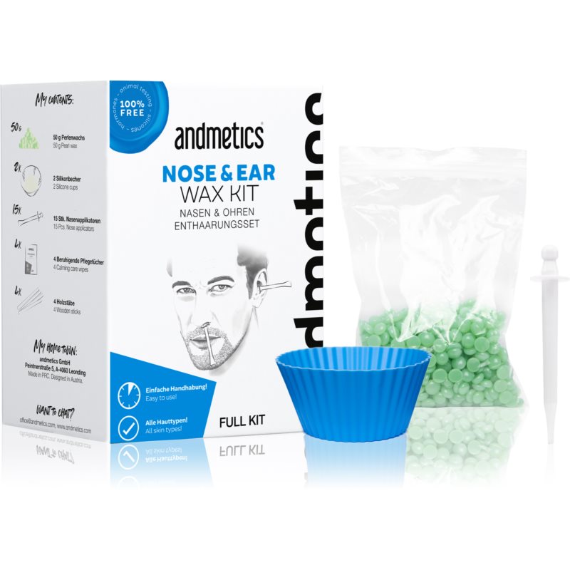 andmetics Wax Kit Nose & Ear epilačný vosk pre mužov 50 g