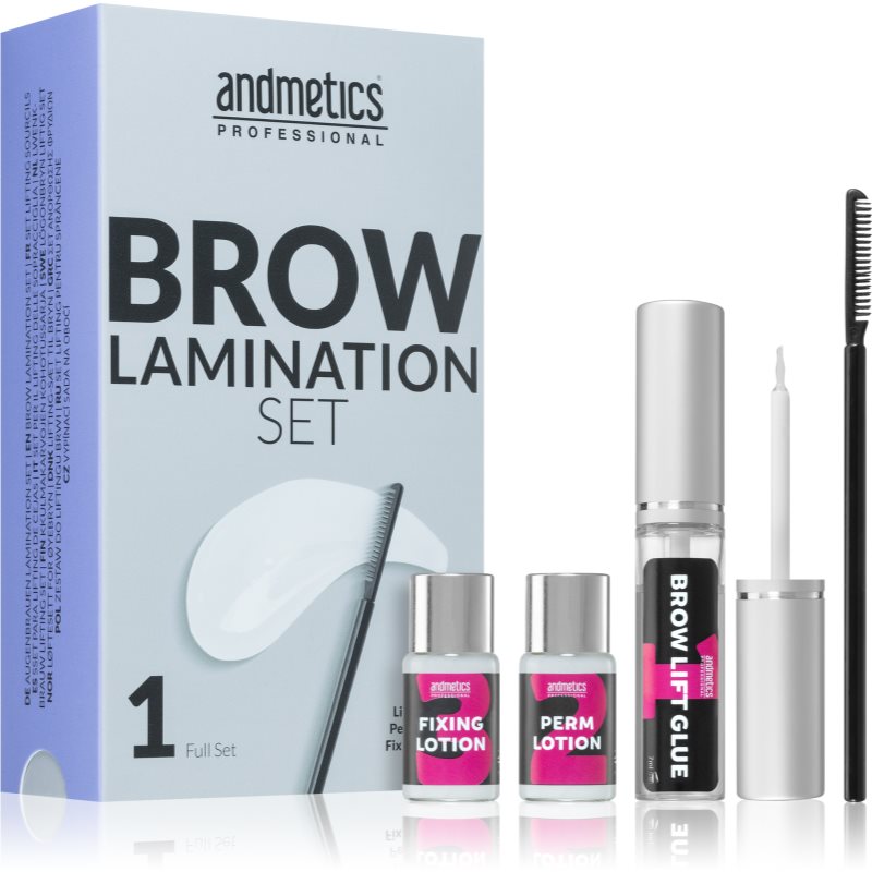 andmetics Professional Brow Lamination Set комплект за вежди за фиксиране и оформяне