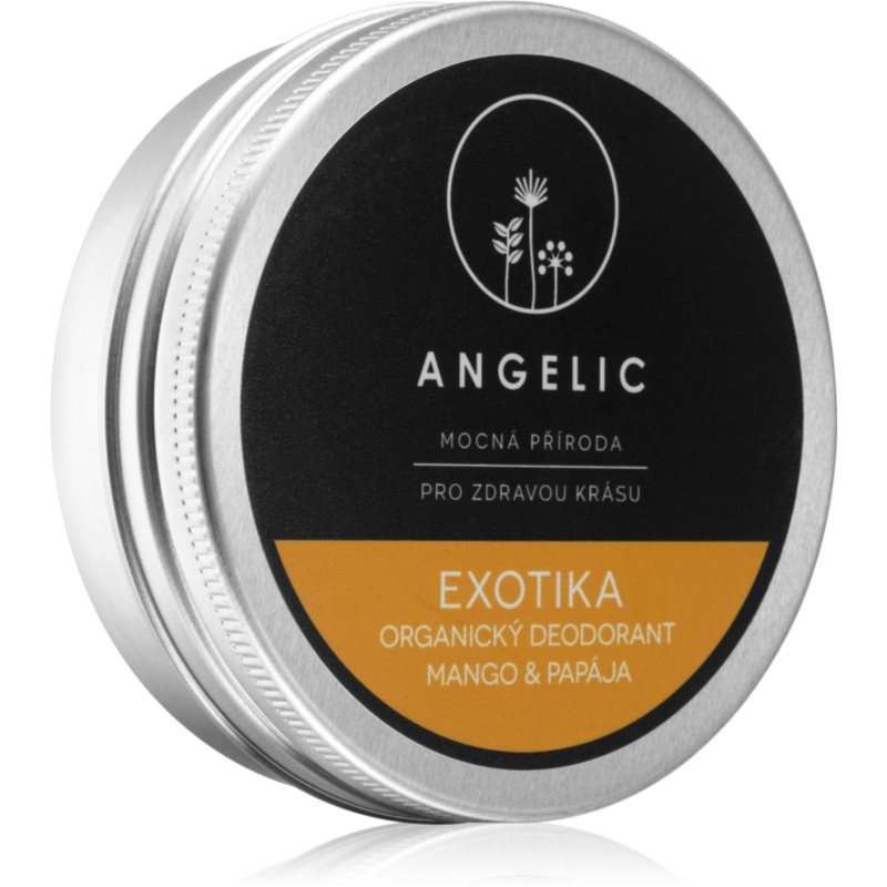 "Angelic Organic deodorant ""Exotica"" Mango & Papája scent ekologiškas kreminis dezodorantas moterims EKO kokybės standarto 50 ml"