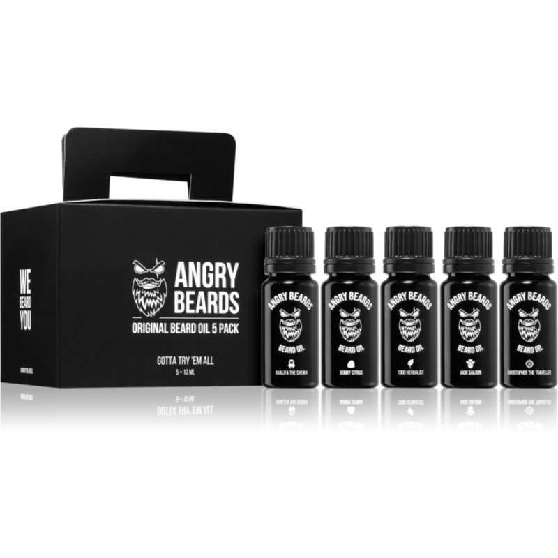 Angry Beards Original Beard Oil 5 Pack olej na vousy (dárková sada)