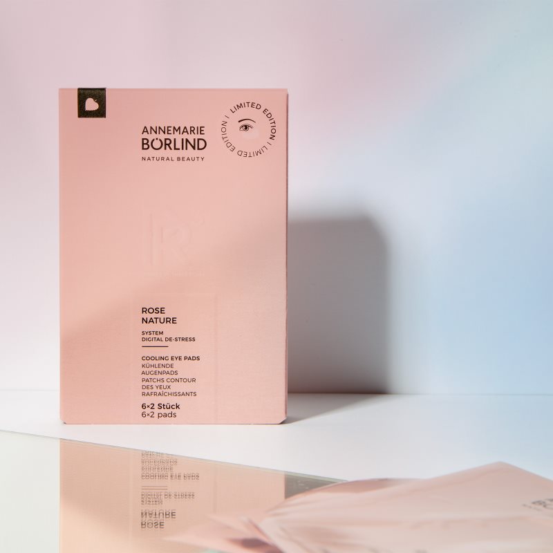 ANNEMARIE BÖRLIND Rose Nature Eyepads маска для шкіри навколо очей проти набряків та темних кіл 6x2 кс