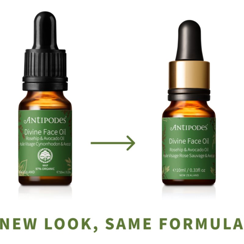 Antipodes Divine Face Oil Rosehip & Avocado Oil ochranné sérum proti prvním známkám stárnutí pleti 10 ml (obrázek 5)