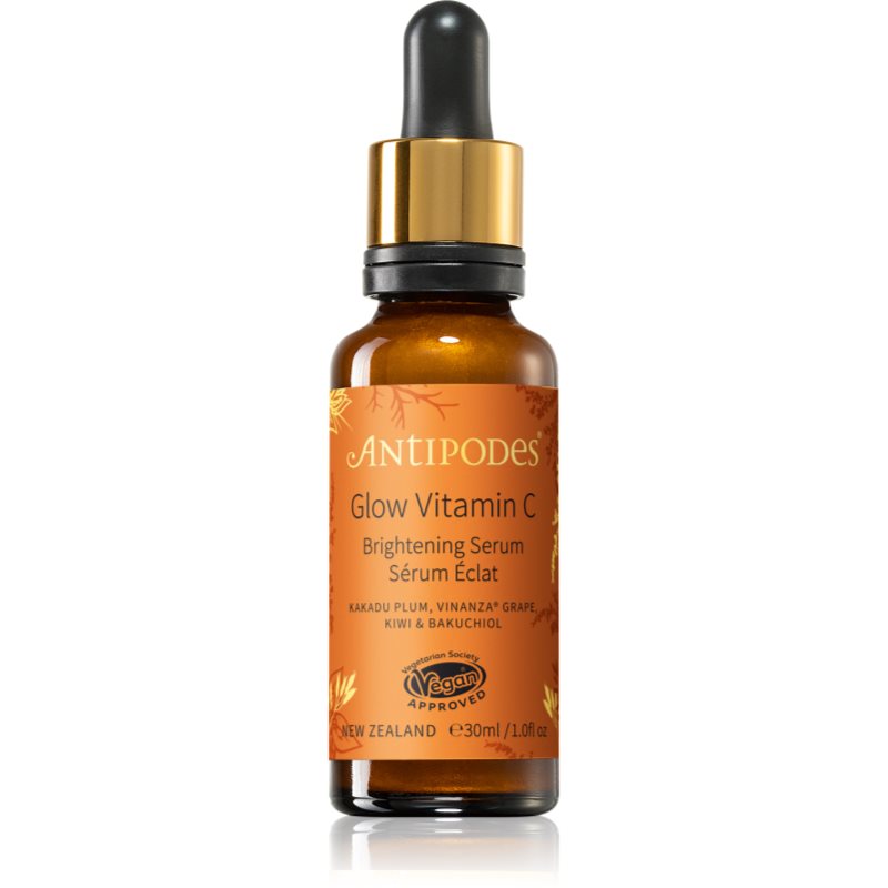 Antipodes Antipodes Glow Vitamin C λαμπρυντικός ορός ενάντια στα πρώτα σημάδια γήρανσης της επιδερμίδας 30 ml