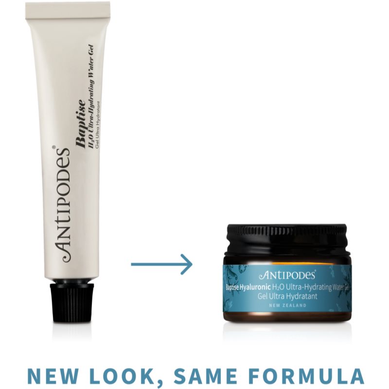 Antipodes Baptise H₂O Ultra-Hydrating Water Gel ľahký hydratačný gélový krém na tvár 15 ml