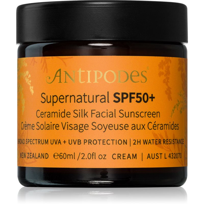 Antipodes Supernatural SPF50+ Ceramide Silk Facial Sunscreen крем-захист для обличчя з керамідами SPF 50+ 60 мл