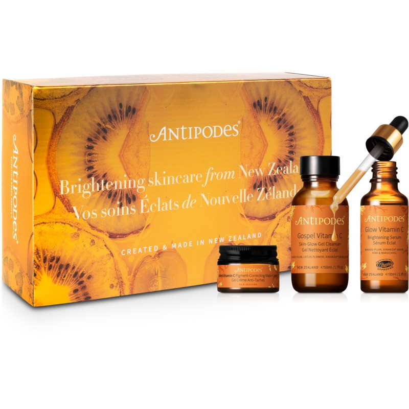Antipodes Christmas Set Brightening Skincare set navideño de regalo para iluminar la piel