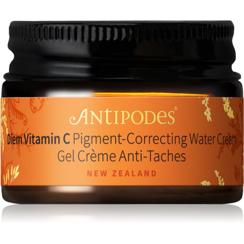 Antipodes Diem Vitamin C Pigment-Correcting Water Cream rozjasňující hydratační krém proti pigmentovým skvrnám s bakuchiolem 15 ml