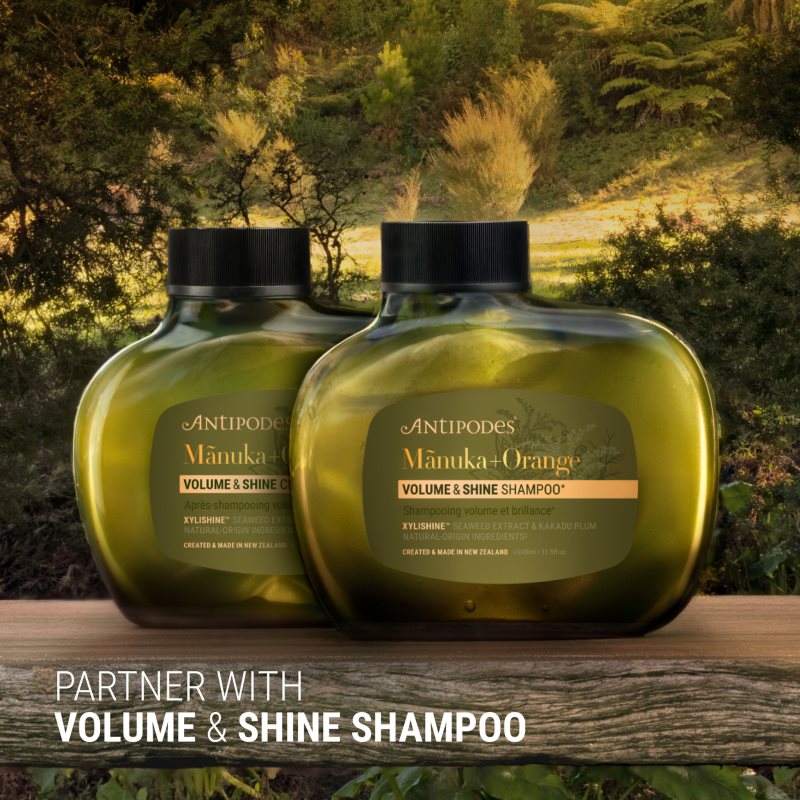 Antipodes Mᾱnuka + Orange Volume & Shine objemový kondicionér pro lesk a hebkost vlasů 340 ml (obrázek 5)