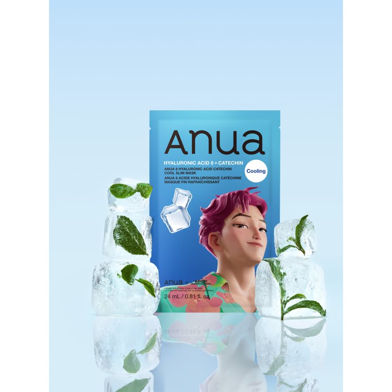 Anua K-Pop Demon Hunters Hyaluronic Acid 8 + Catechin hydratačná plátienková maska s chladivým účinkom 23 ml (obrázok 3)