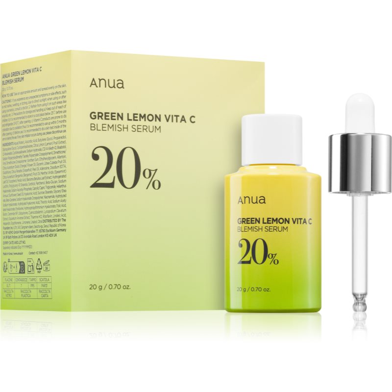 Anua Anua Green Lemon Vita C Blemish Serum λαμπρυντικός ορός με βιταμίνη C για την αντιμετώπιση των καφέ κηλίδων 20 γρ