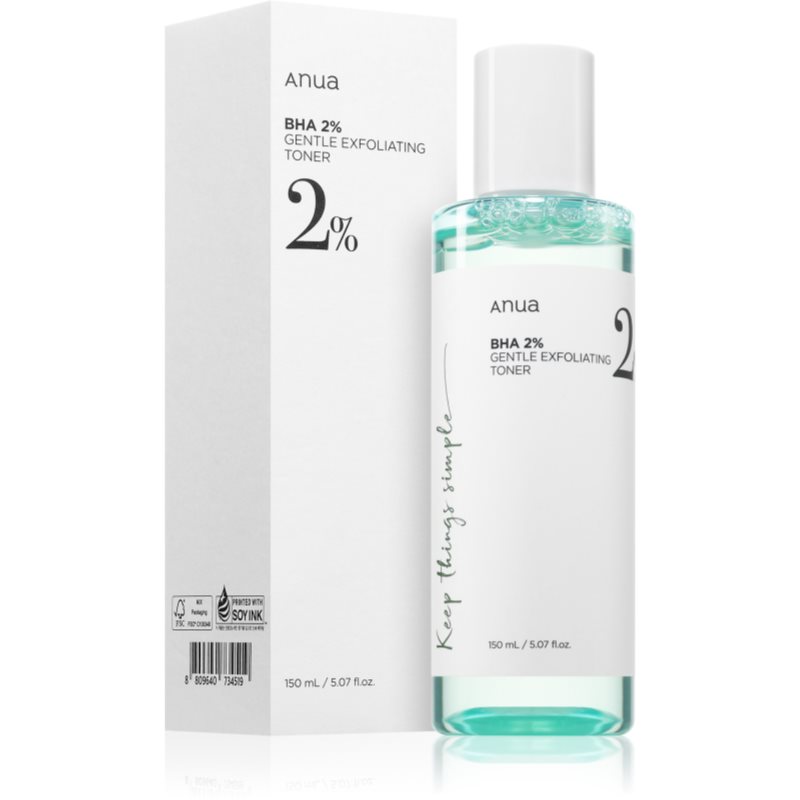 Anua BHA 2% Gentle Exfoliating Toner sanftes Peeling-Tonikum für problematische Haut, Akne 150 ml