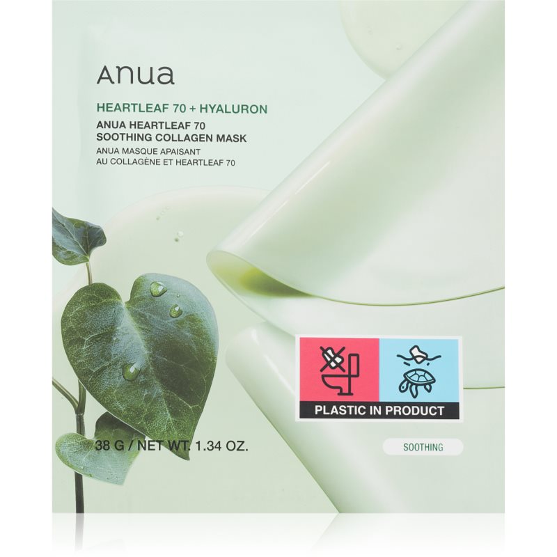 Anua Heartleaf 70% + Hyaluron Soothing Collagen Mask feuchtigkeitsspendende Gesichtsmaske mit beruhigender Wirkung 1 St.