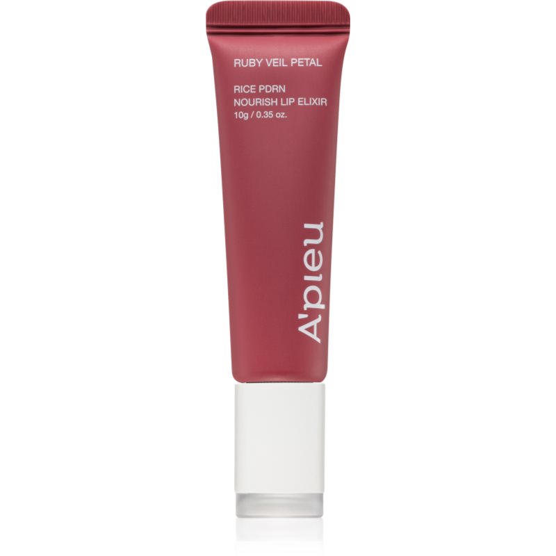 A’pieu Rice PDRN Nourish Lip Elixir tonirani balzam za ustnice s hranilnim učinkom odtenek 04 Ruby Veil Petal 10 g