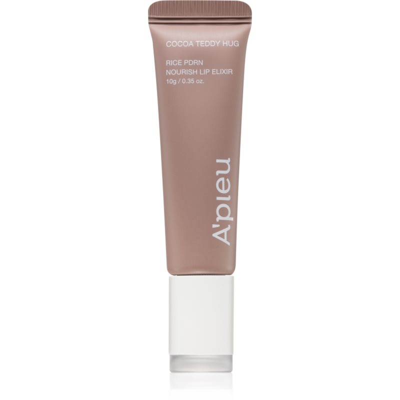 A’pieu Rice PDRN Nourish Lip Elixir tonirani balzam za ustnice s hranilnim učinkom odtenek 06 Cocoa Teddy Hug 10 g
