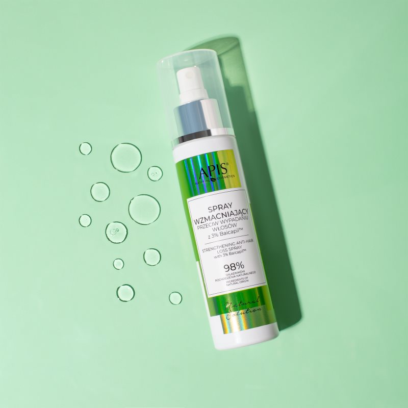 Apis Natural Cosmetics Natural Solution 3% Baicapil stärkendes Spray gegen Haarausfall 150 ml