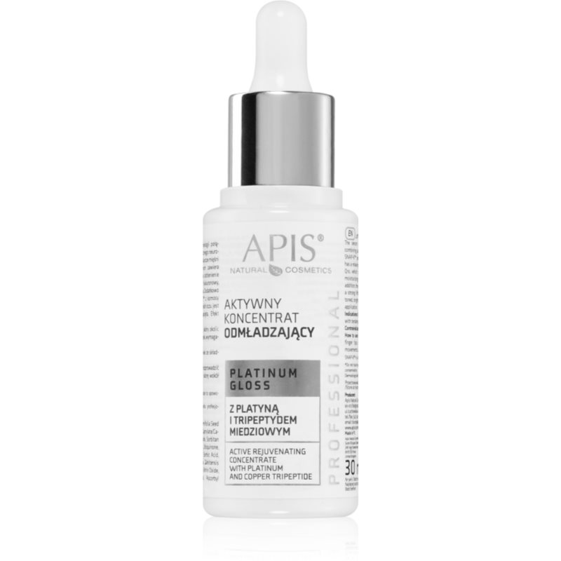 Apis Natural Cosmetics Platinum Gloss омолоджуючий концентрат проти зморшок для зміцнення шкіри 30 мл