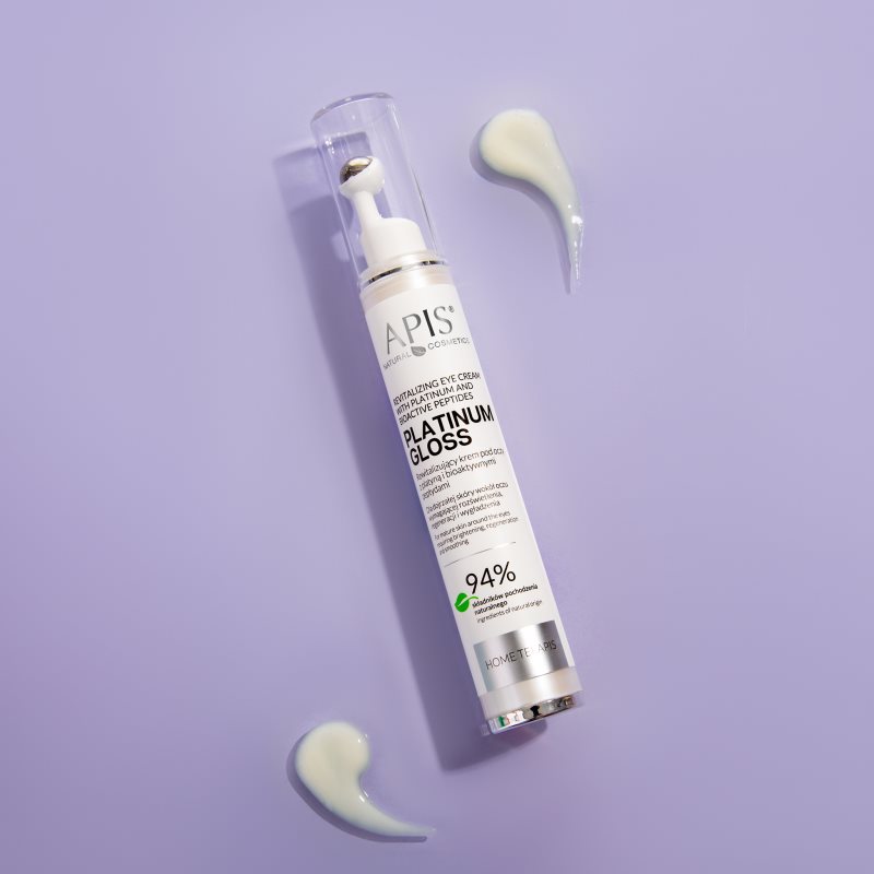 Apis Natural Cosmetics Platinum Gloss відновлюючий крем для шкіри навколо очей проти набряків та темних кіл 10 мл