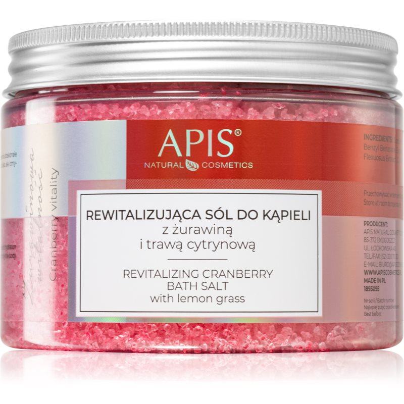 Apis Natural Cosmetics Cranberry Vitality розслаблююча сіль для ванни з мінералами Мертвого моря 650 гр