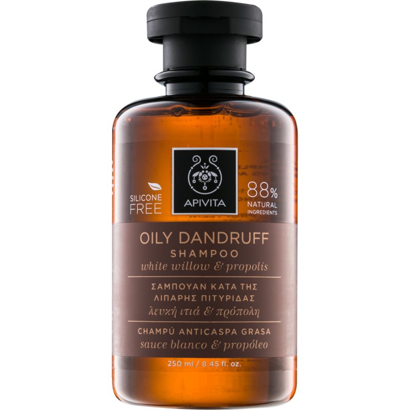 Apivita Holistic Hair Care White Willow & Propolis šampon proti prhljaju za mastne lase 250 ml