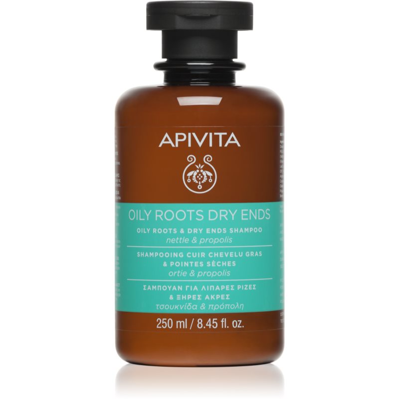 Apivita Holistic Hair Care Nettle & Propolis Shampoo für fettige Haare und trockene Haarspitzen 250 ml
