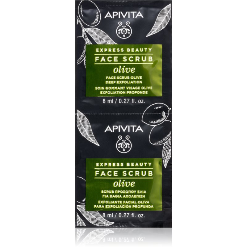 Apivita Express Beauty Olive intenzív tisztító peeling az arcra 2 x 8 ml