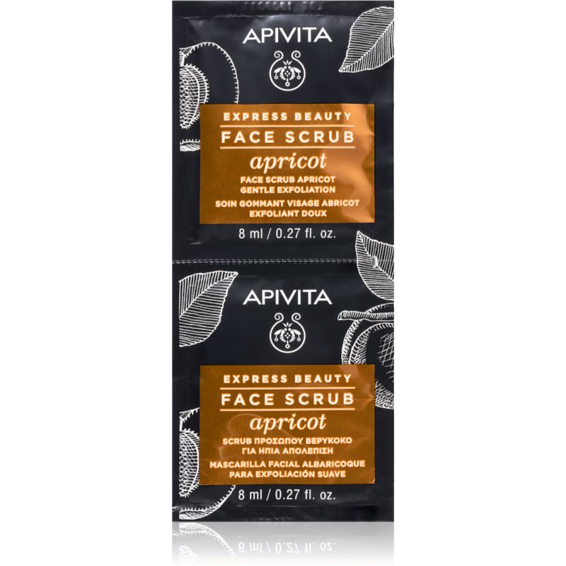 Apivita Express Beauty Gentle Face Scrub Apricot jemný čisticí peeling na obličej 2 x 8 ml
