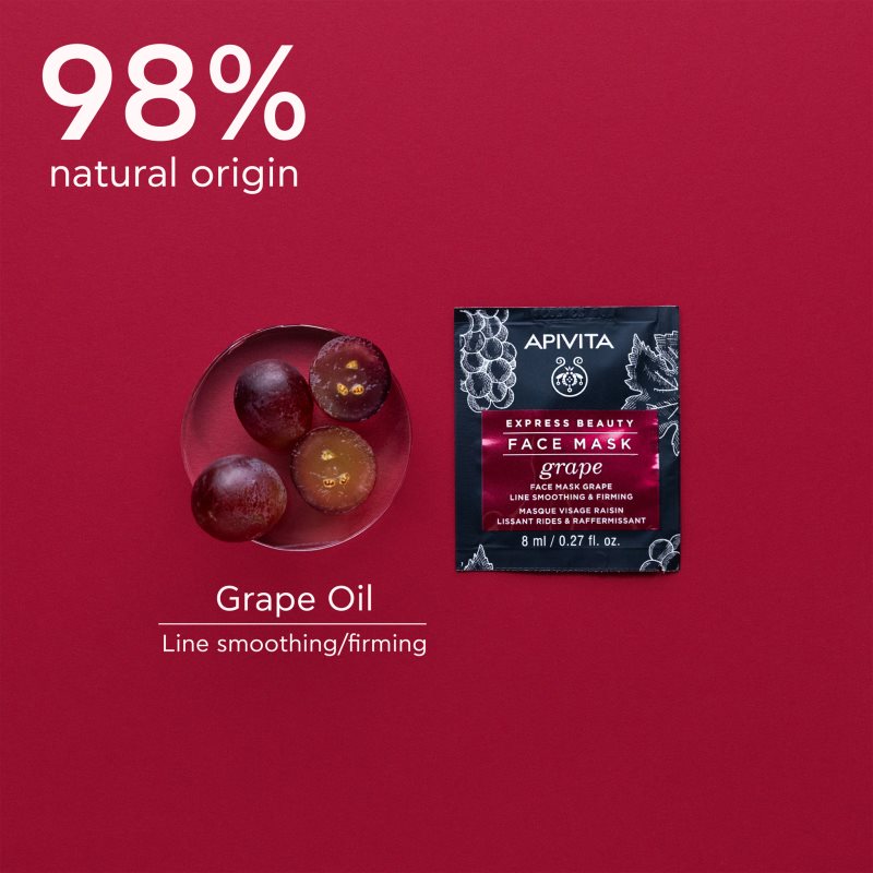 Apivita Express Beauty Firming Face Mask Grape firming anti-wrinkle face mask 2x8 ml