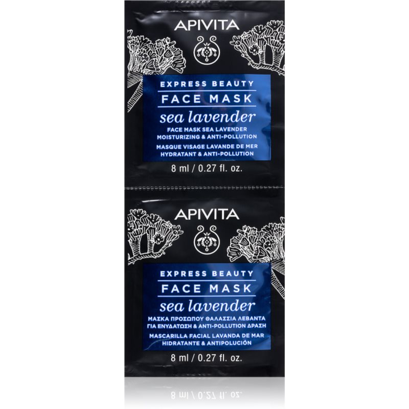 Apivita Express Beauty Sea Lavender arcmaszk hidratáló hatással 2 x 8 ml