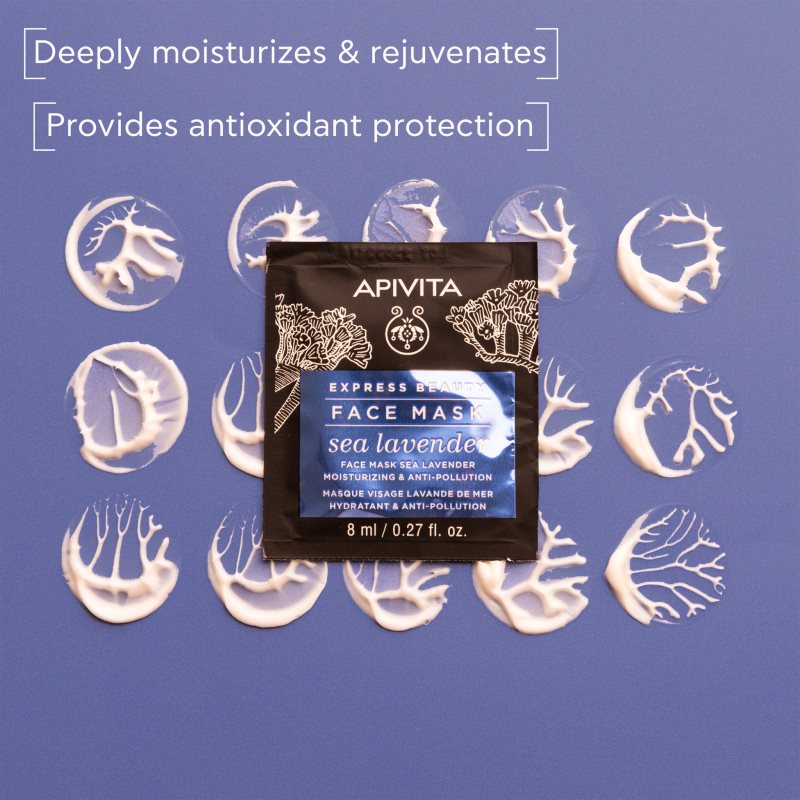 Apivita Express Beauty Moisturizing Face Mask Sea Lavender маска для шкіри обличчя зі зволожуючим ефектом 2 X 8 мл