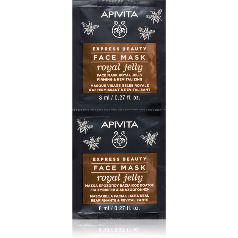 Apivita Express Beauty Royal Jelly revitalizáló arcmaszk feszesítő hatással 2 x 8 ml