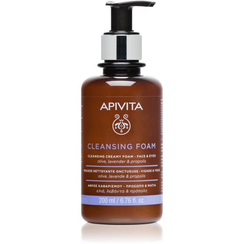 Apivita Cleansing Foam Face & Eyes Foam Cleanser for Face and Eyes for all skin types 200 ml
