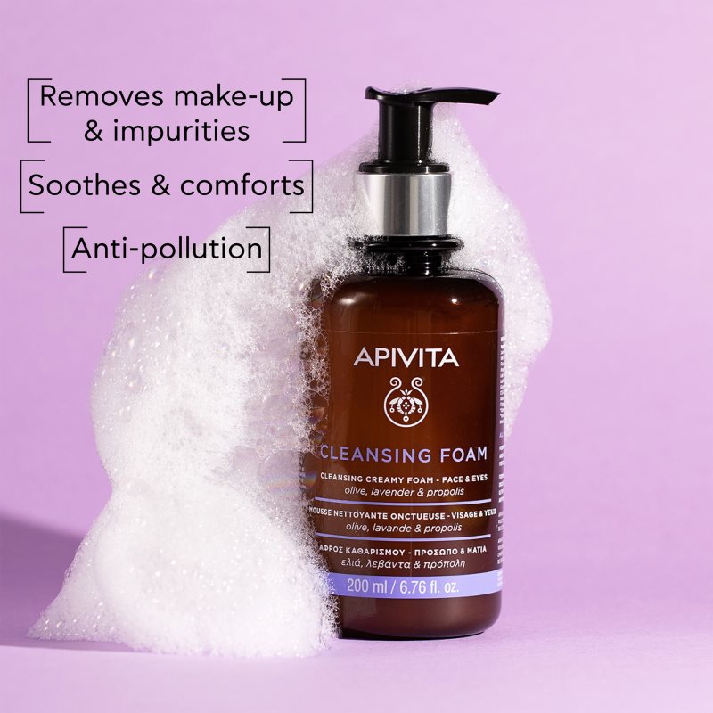 Apivita Cleansing Foam Face & Eyes Foam Cleanser for Face and Eyes 200 ml