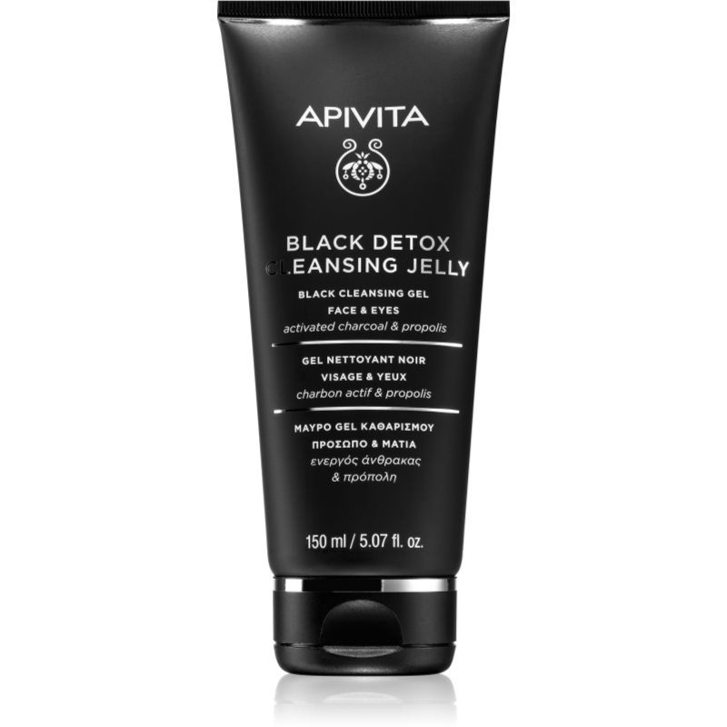 Apivita Cleansing Propolis & Activated Carbon cleansing gel with activated charcoal for face and eye