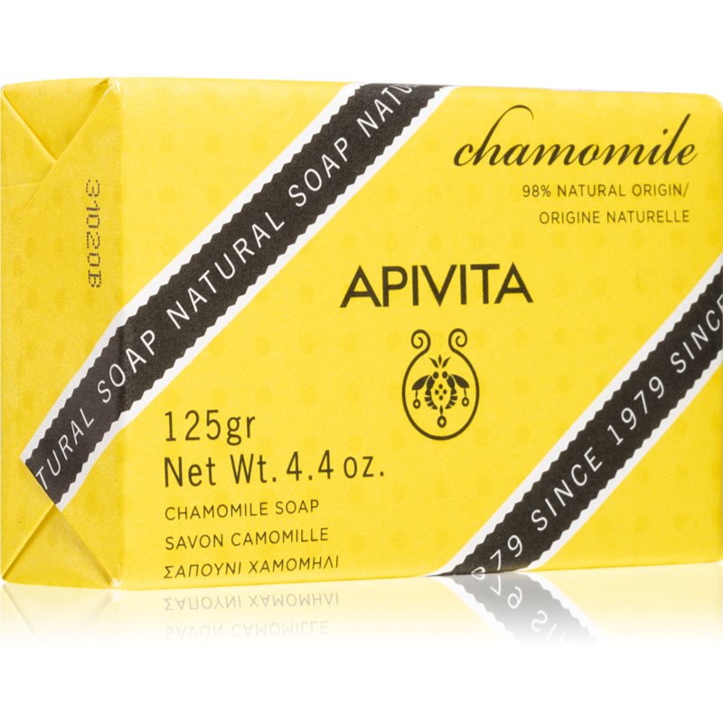 Apivita Natural Soap Chamomile čistiace tuhé mydlo 125 g