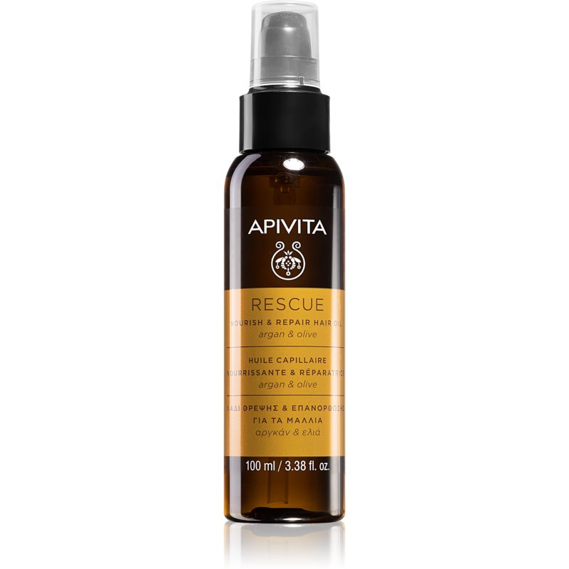 Apivita Holistic Hair Care Argan Oil & Olive hidratáló és tápláló olaj a hajra Argán olajjal 100 ml