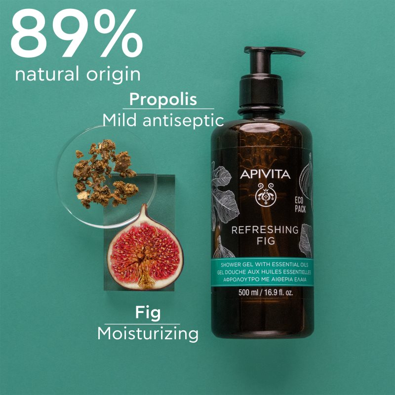 Apivita Refreshing Fig Shower Gel erfrischendes Duschgel mit ätherischen Öl 500 ml