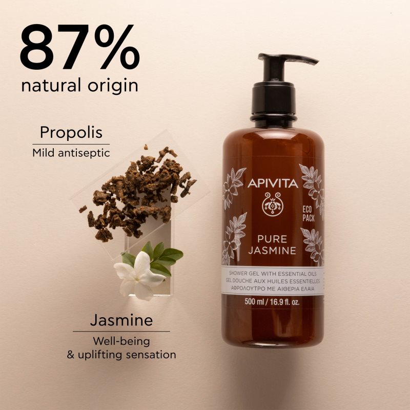 Apivita Pure Jasmine Shower Gel Moisturising Shower Gel With Essential Oils 500 Ml