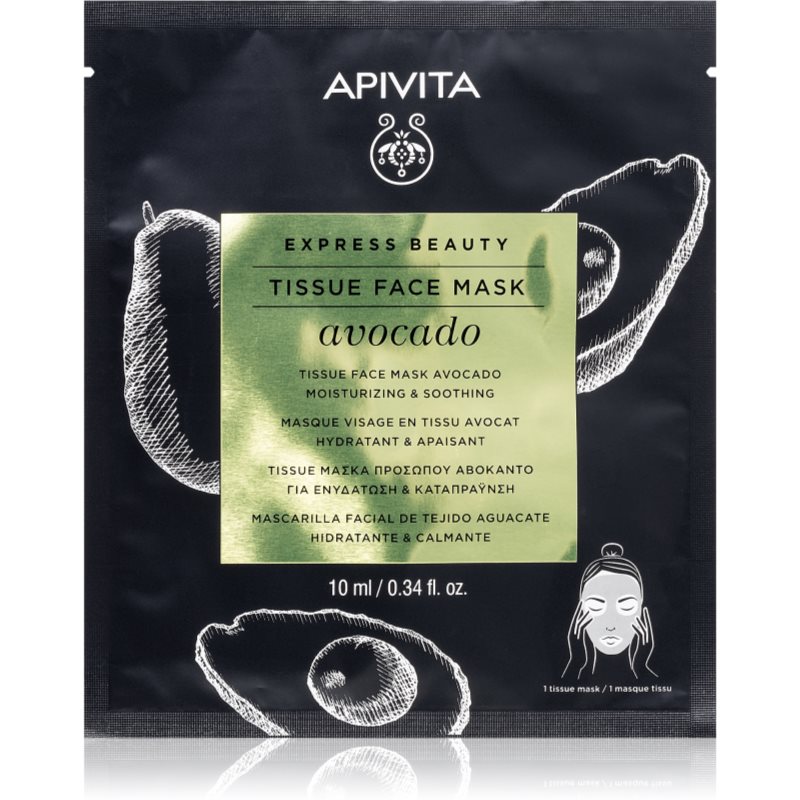 E-shop Apivita Express Beauty Avocado hydratační plátýnková maska pro zklidnění pleti 10 ml
