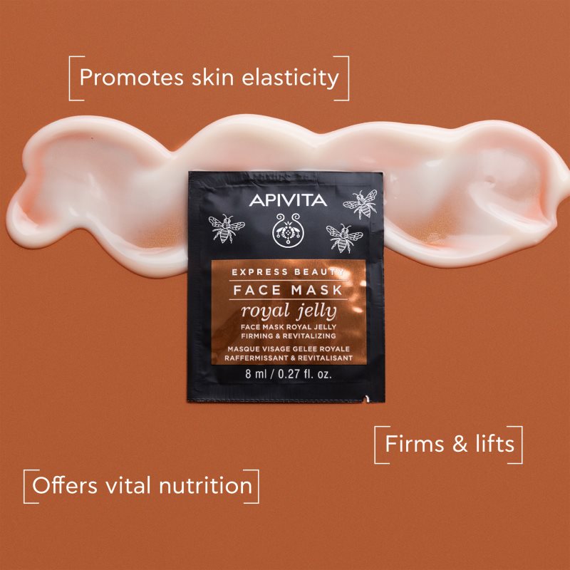 Apivita Express Beauty Anti-aging Face Mask Royal Jelly відновлююча маска зі зміцнюючим ефектом 2 X 8 мл