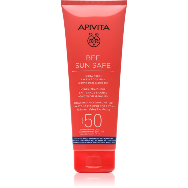 Apivita Bee Sun Safe молочко для засмаги для шкіри обличчя та тіла SPF 50 200 мл