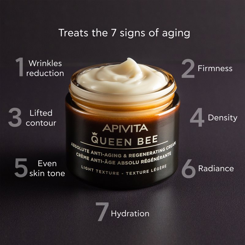 Apivita Queen Bee Light Regenerating Cream With Anti-ageing Effect 50 Ml