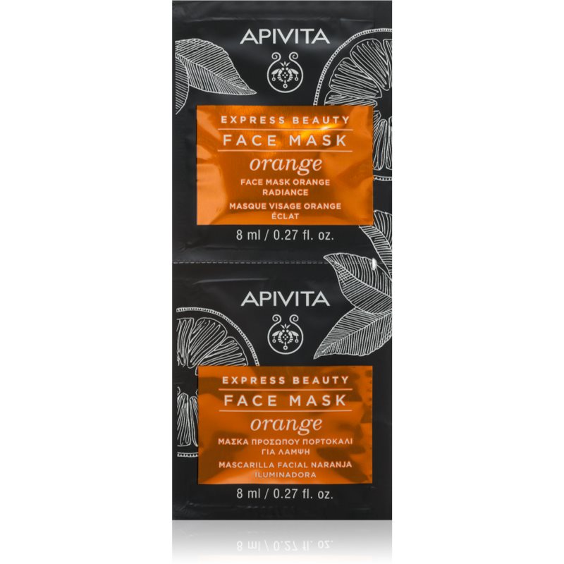 Apivita Express Beauty Orange освітлююча маска для обличчя 2x8 мл