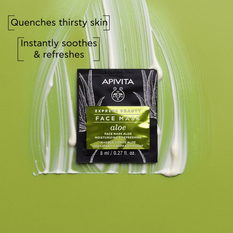 Apivita Express Beauty Moisturizing Face Mask Aloe освіжаюча зволожуюча маска для обличчя 2x8 мл