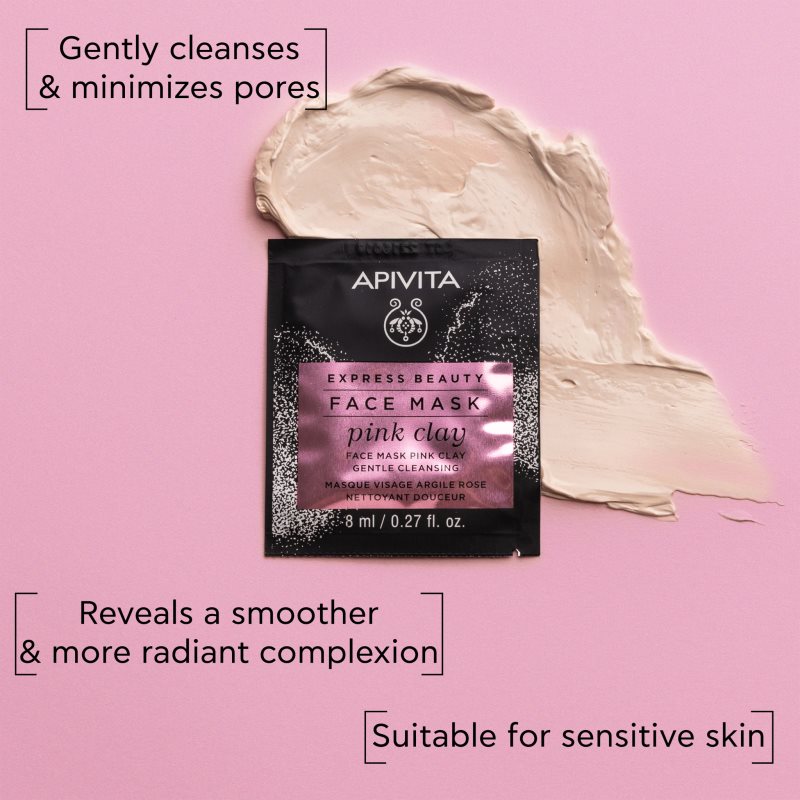 Apivita Express Beauty Cleansing Face Mask Pink Clay очищаюча маска для обличчя 2x8 мл