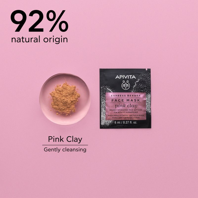 Apivita Express Beauty Cleansing Face Mask Pink Clay очищаюча маска для обличчя 2x8 мл