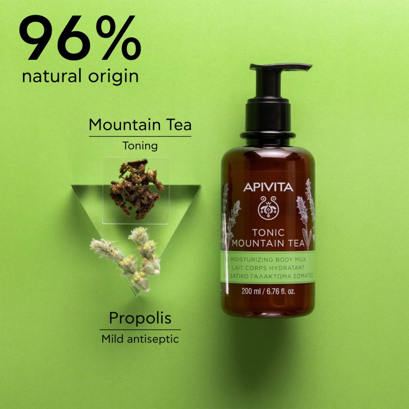 Apivita Tonic Mountain Tea Moisturizing Body Milk Hydrating Body Lotion 200 Ml