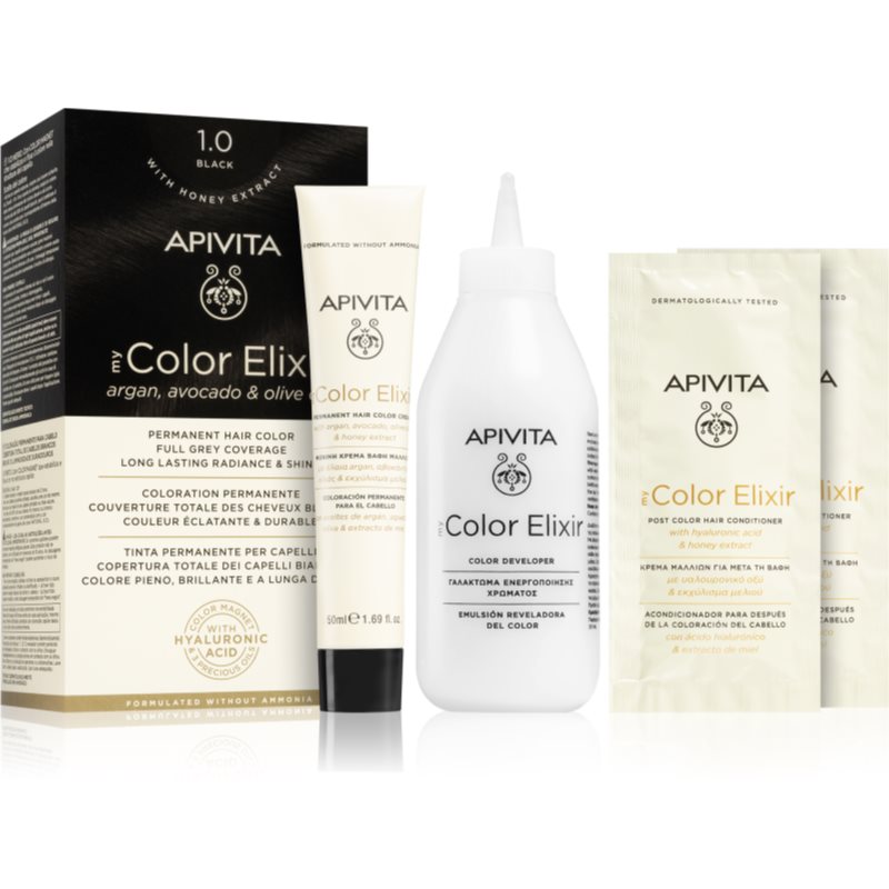 E-shop Apivita My Color Elixir barva na vlasy bez amoniaku odstín 1.0 Black