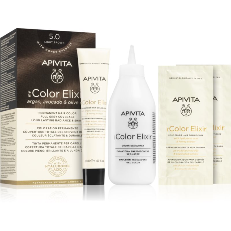 Apivita My Color Elixir hair colour ammonia-free shade 5.0 Light Brown
