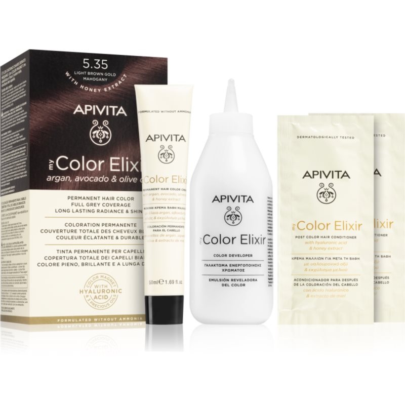 Apivita My Color Elixir hair colour ammonia-free shade 5.35 Light Brown Gold Mahogany
